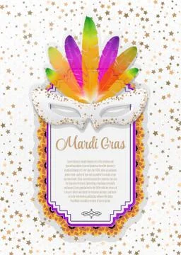 Gold frame Mardi Gras background EPS 10 vector stock illustration Illustrazione stock