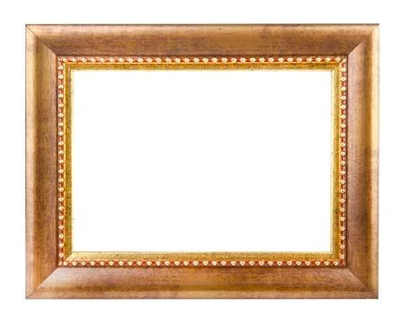 Gold frame over white background Stock Photos