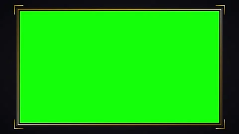 Gold frame overlay with green screen center for cinematic compositing chrom.. Stock-Footage 337565073