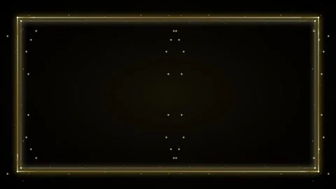 Gold frame overlay with shimmering particles for luxury motion border Video stock 337561540