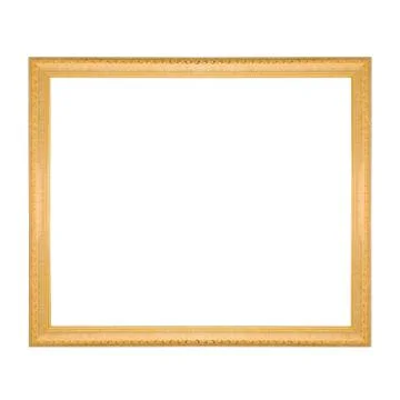 Gold frame with a pattern isolated on white Illustrazione stock