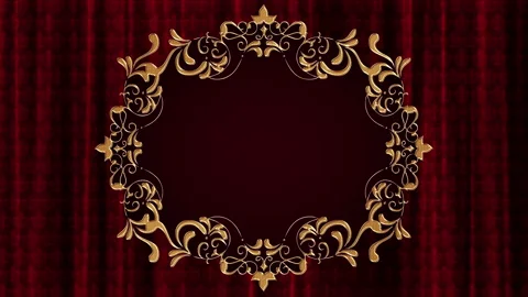 Gold frame. The pattern that surrounds the area to insert your symbol Stock Footage 154208711