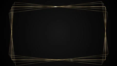 Gold frame rectangular frame luxury black background. Christmas Golden square Stock Footage 312005743
