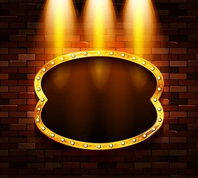 Gold frame in retro style Stock Illustration