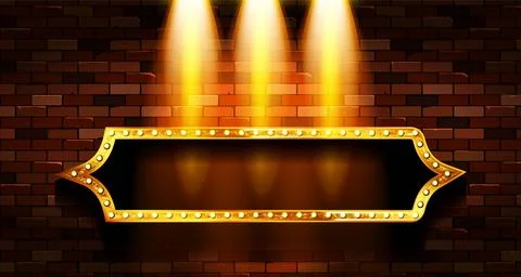 Gold frame in retro style Stock Illustration