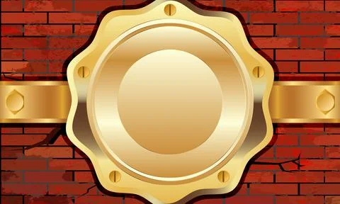 Gold frame in retro style with space for your text in the spotlight. Stock Illustration