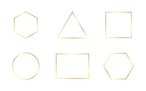 Gold frame set on white background. Shining frames for greeting card, wedding or Stock-Illustration