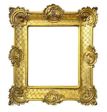 Gold Frame in shape of vertical rectangle Stock Photos