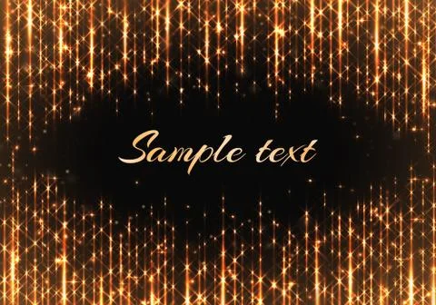 Gold frame with shiny rays Stock Illustration