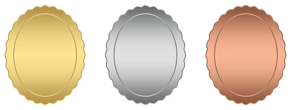 Gold frame, Silver frame, Bronze frame. Stock Illustration