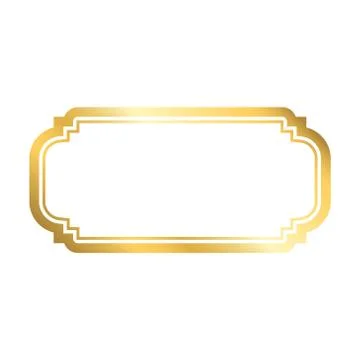 Gold frame simple white Stock Illustration