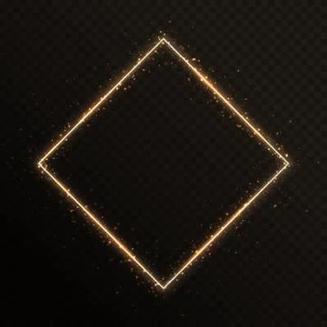 Gold frame with sparkles Stock Illustration