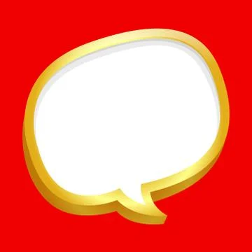 Gold frame speech bubble on red banner sale background for copy space text, f Illustration