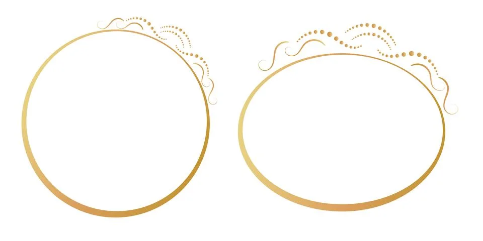 Gold frame with transparent background Stock Illustration