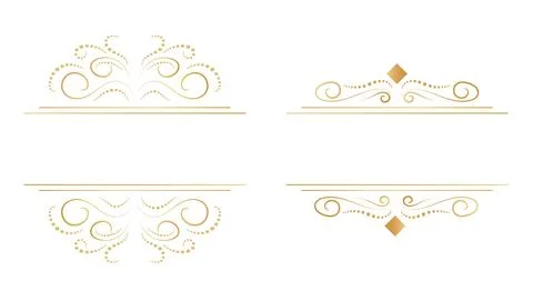 Gold frame with transparent background Illustrazione stock