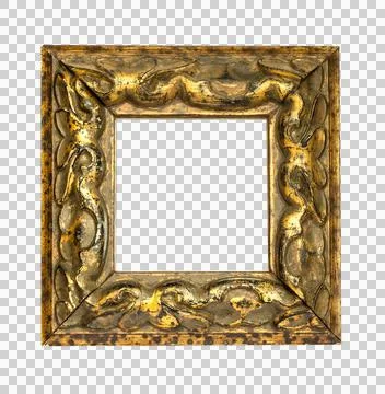 Gold frame on transparent background, Stock Photos