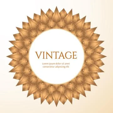 Gold frame vector isolated on white background. Stock Illustration