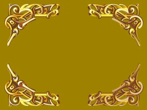 Gold frame in Victorian style Stock Illustration