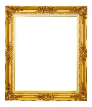 Gold frame on white background Stock Photos