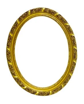 Gold frame on the white background Stock Photos