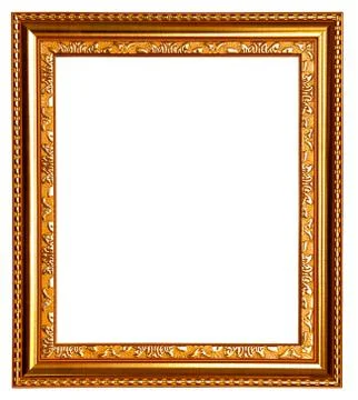 Gold frame on white Stock Photos