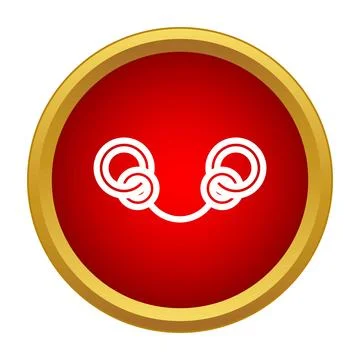 Gold framed red circle featuring jewelry icon Stock Illustration