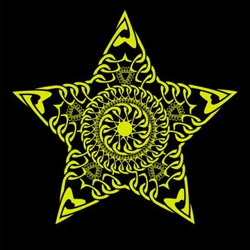 Gold frames and star pattern with hand drawn chain. Perfect for wallpapers, web Stock Illustration