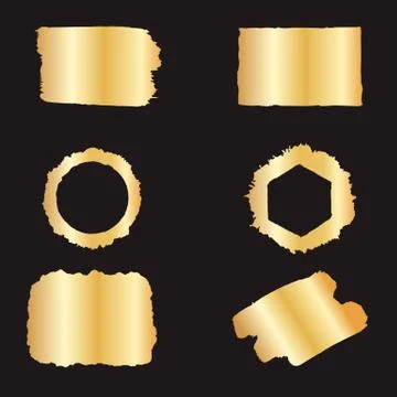 Gold Frames Calligraphy on black Background. Handmade frames. Stock Illustration