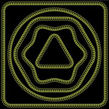 Gold frames pattern with hand drawn chain. Perfect for wallpapers, web page 스톡 일러스트