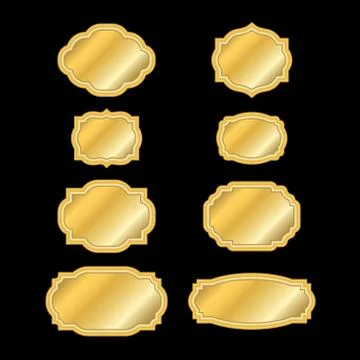 Gold frames simple golden black style Illustrazione stock