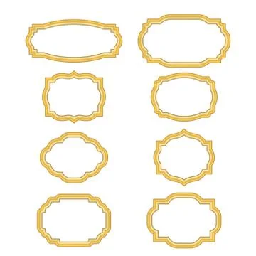 Gold frames simple golden style Illustrazione stock