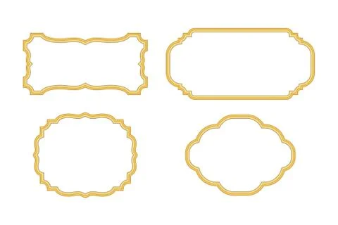 Gold frames simple golden style Illustrazione stock
