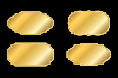 Gold frames simple style Illustrazione stock