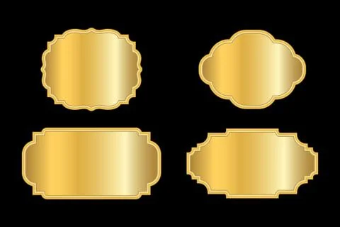 Gold frames simple style Illustrazione stock