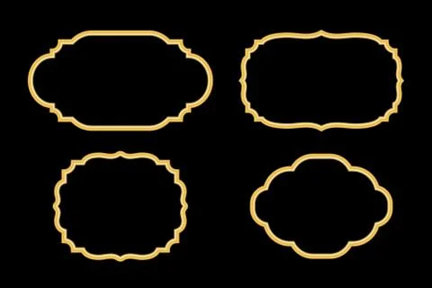 Gold frames simple style Illustrazione stock