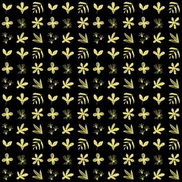 Gold frolars aesthetic pattern Stock Illustration
