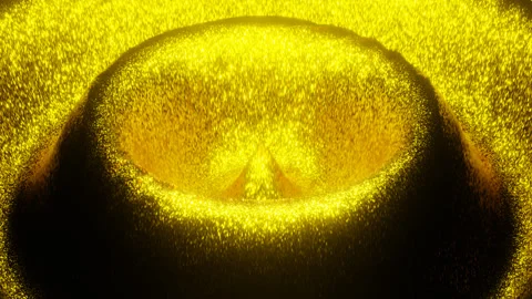 Gold Full Magic Waves Background Loop Animation in 4K Stock Footage 242583586