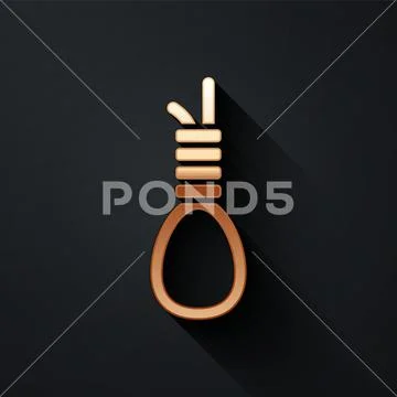 Gallows rope loop hanging isolated on white Vector Image