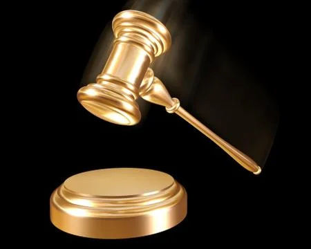 Gold gavel. Stock Illustration