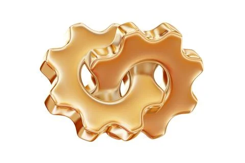 Gold Gears Icon Stock Illustration