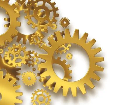 Gold gears Stock Illustration