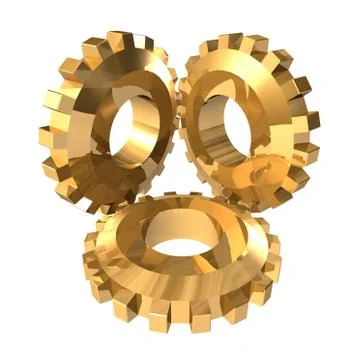 Gold gears Stock Illustration