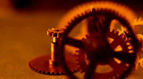 Gold gears old clockwork 스톡 동영상 808276