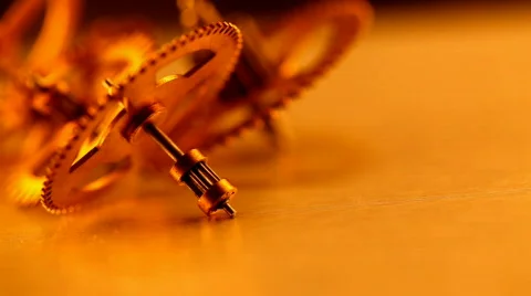 Gold gears old clockwork 動画素材 808288