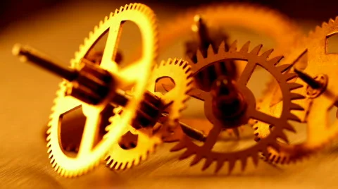 Gold gears old clockwork Stockbeeldmateriaal 808314
