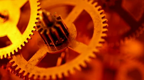 Gold gears old clockwork Vídeos de archivo 808396
