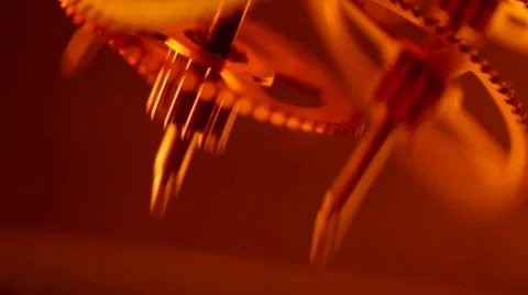 Gold gears old clockwork Stock Footage 808439