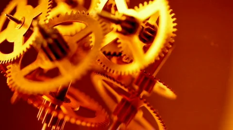 Gold gears old clockwork Vídeos de archivo 808444