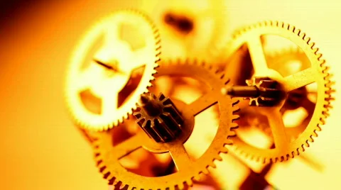 Gold gears old clockwork Vídeos de archivo 808639