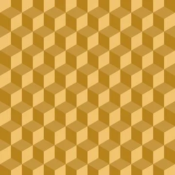 Gold geometric 3d cubes pattern. Abstract background. 스톡 일러스트
